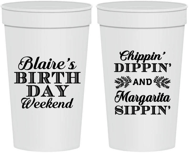 Personalized Birthday 32 oz Stadium Cups - Chippin Dippin Sippin | 20008