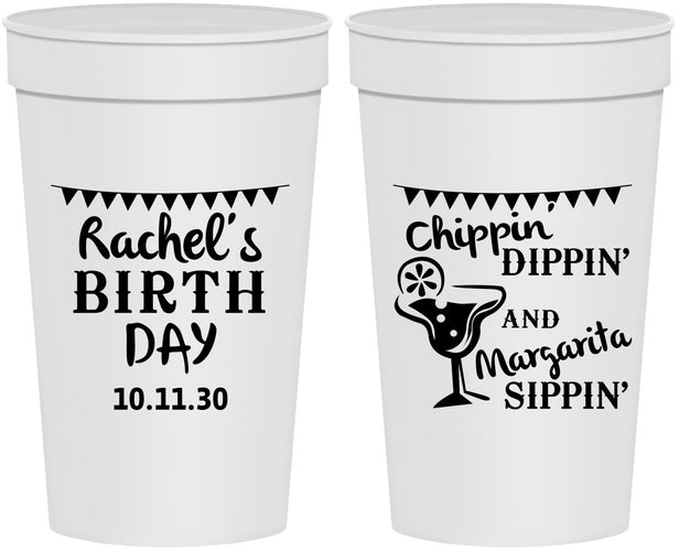 Personalized Birthday 32 oz Stadium Cups - Fiesta Margarita | 20009