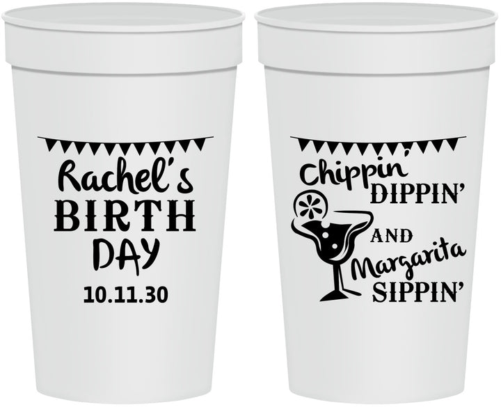 Personalized Birthday 32 oz Stadium Cups - Fiesta Margarita | 20009