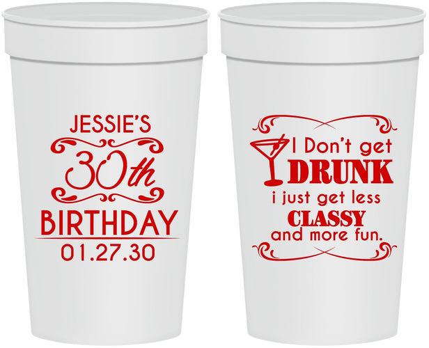 Personalized Birthday 32 oz Stadium Cups - Dirty 30 | 20011