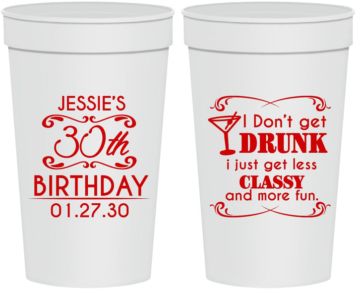 Personalized Birthday 32 oz Stadium Cups - Dirty 30 | 20011