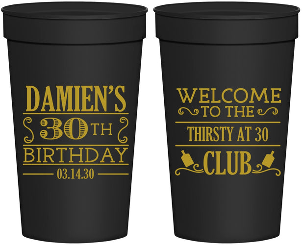 Personalized Birthday 32 oz Stadium Cups - 30th | 20016