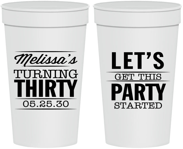 Personalized Birthday 32 oz Stadium Cups - 30th | 20017