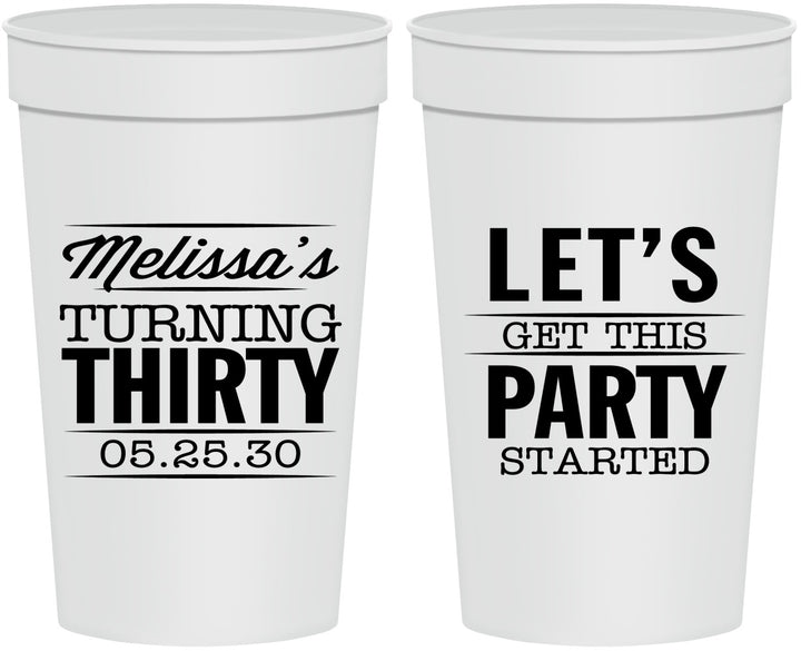 Personalized Birthday 32 oz Stadium Cups - 30th | 20017