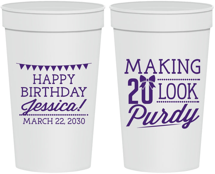 Personalized Birthday 32 oz Stadium Cups - 20th | 20021