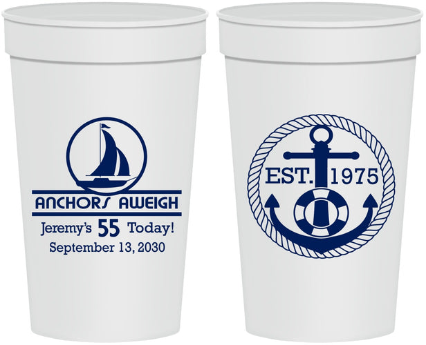 Personalized Birthday 32 oz Stadium Cups - 55th Nautical | 20025
