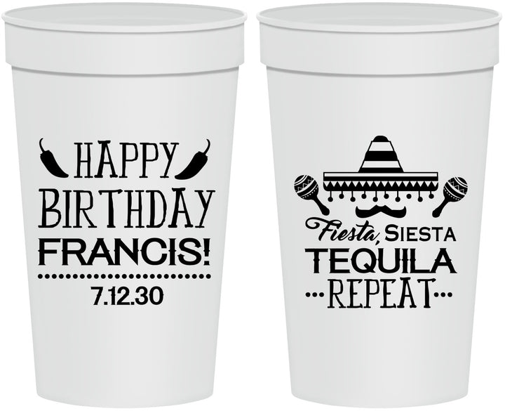 Personalized Birthday 32 oz Stadium Cups - Fiesta Siesta Tequila | 20030