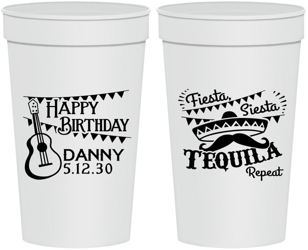 Personalized Birthday 32 oz Stadium Cups - Fiesta Siesta Tequila | 20033