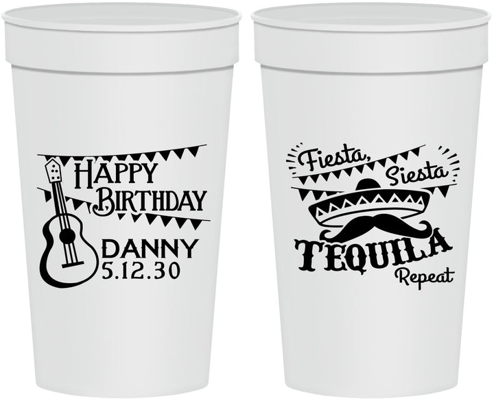 Personalized Birthday 32 oz Stadium Cups - Fiesta Siesta Tequila | 20033