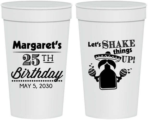 Personalized Birthday 32 oz Stadium Cups - 25th Fiesta | 20035