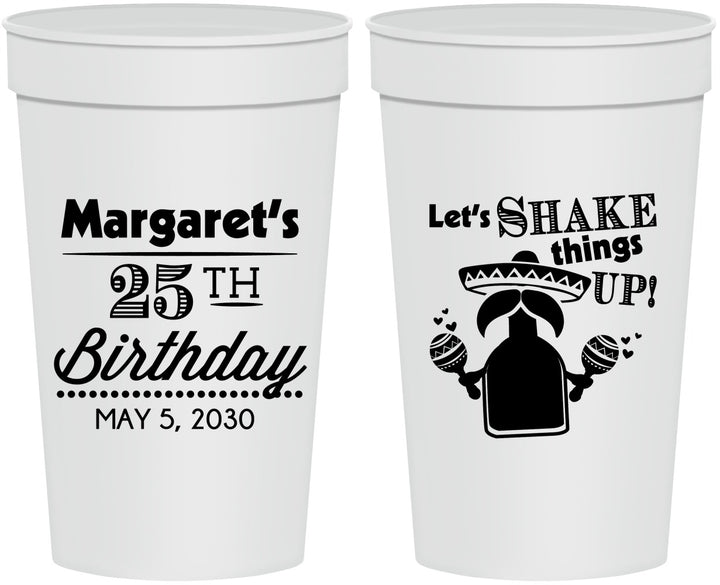 Personalized Birthday 32 oz Stadium Cups - 25th Fiesta | 20035