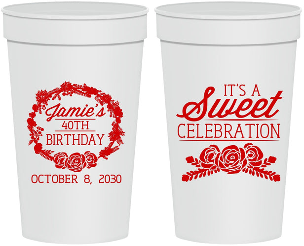 Personalized Birthday 32 oz Stadium Cups - 40th | 20040