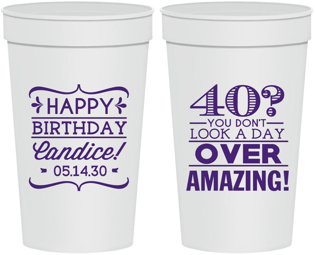 Personalized Birthday 32 oz Stadium Cups - 40th | 20044