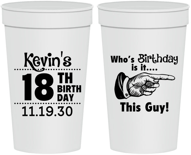 Personalized Birthday 32 oz Stadium Cups - 18th | 20046