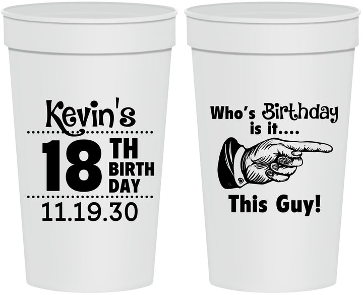 Personalized Birthday 32 oz Stadium Cups - 18th | 20046