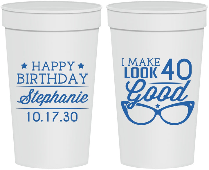 Personalized Birthday 32 oz Stadium Cups - 40th | 20048