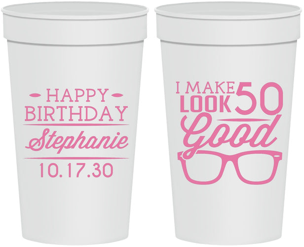 Personalized Birthday 32 oz Stadium Cups - 50th | 20049