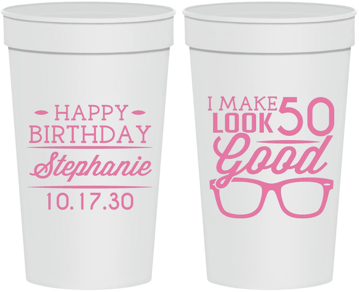 Personalized Birthday 32 oz Stadium Cups - 50th | 20049