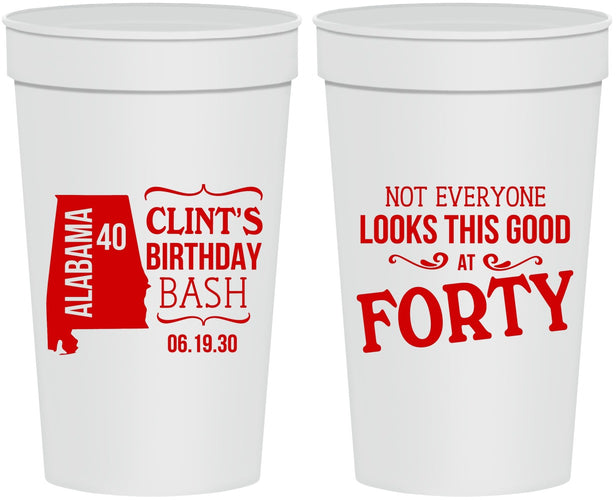 Personalized Birthday 32 oz Stadium Cups - 40th | 20050