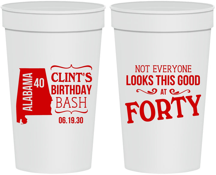 Personalized Birthday 32 oz Stadium Cups - 40th | 20050