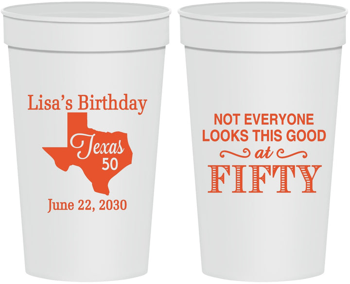 Personalized Birthday 32 oz Stadium Cups - 50th | 20051