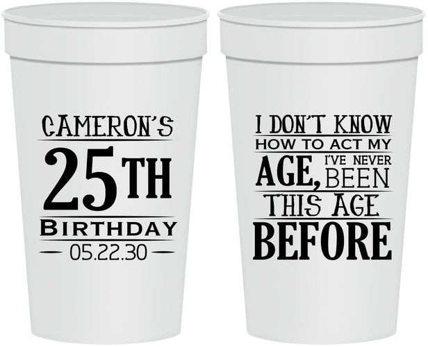 Personalized Birthday 32 oz Stadium Cups - 25th | 20054