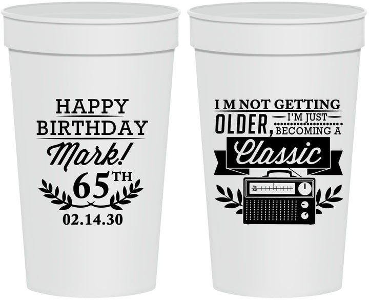 Personalized Birthday 32 oz Stadium Cups - 65th Classic Radio | 20056