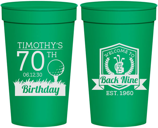 Personalized Birthday 32 oz Stadium Cups - 70th Golf | 20061