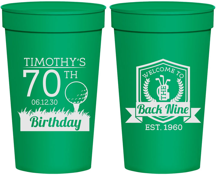 Personalized Birthday 32 oz Stadium Cups - 70th Golf | 20061