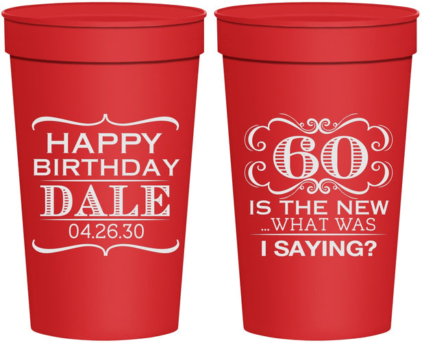 Personalized Birthday 32 oz Stadium Cups - 60th | 20070