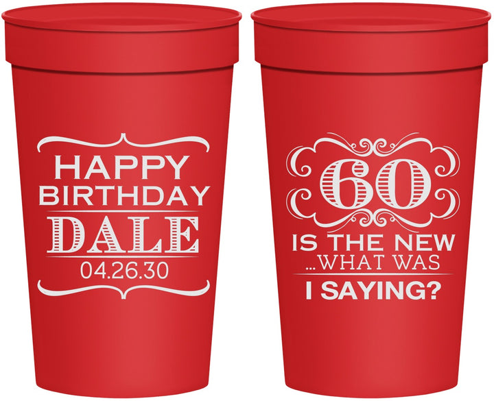 Personalized Birthday 32 oz Stadium Cups - 60th | 20070