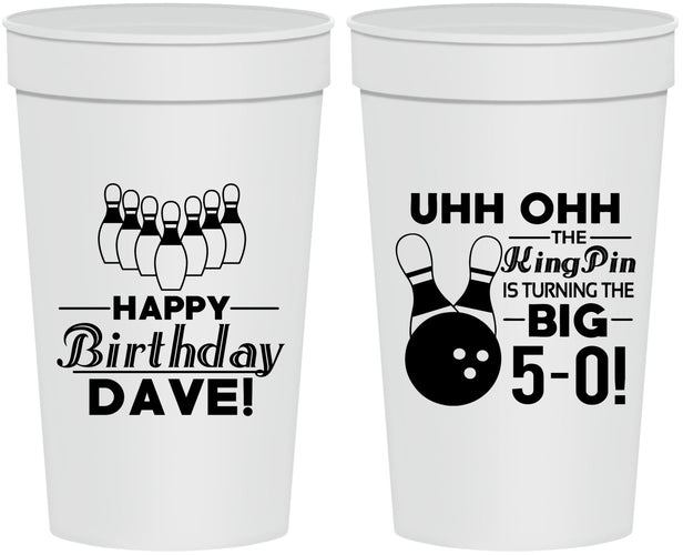 Personalized Birthday 32 oz Stadium Cups - 50th Bowing | 20071