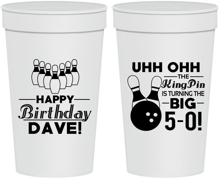 Personalized Birthday 32 oz Stadium Cups - 50th Bowing | 20071