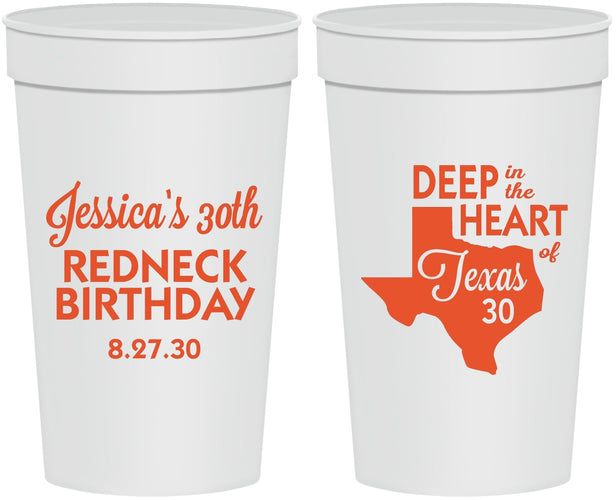 Personalized Birthday 32 oz Stadium Cups - 30th Redneck Texas | 20072