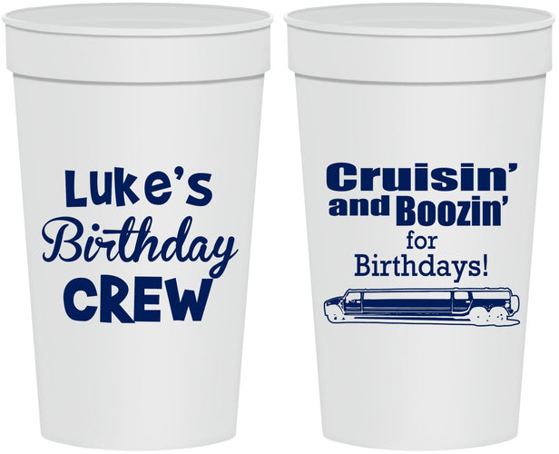Personalized Birthday 32 oz Stadium Cups - Crusin Boozin | 20073