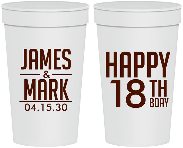 Personalized Birthday 32 oz Stadium Cups - 18th | 20074