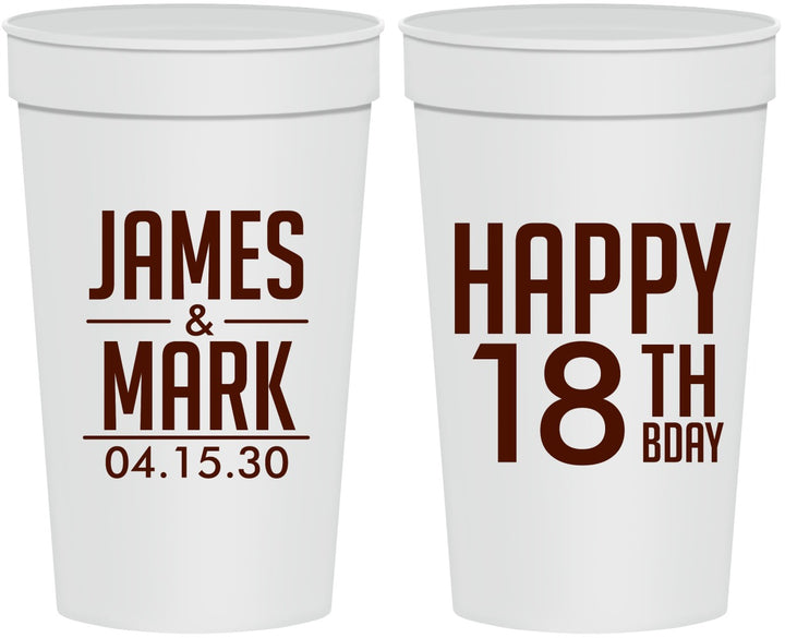 Personalized Birthday 32 oz Stadium Cups - 18th | 20074