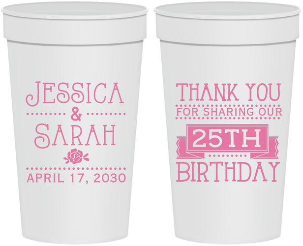 Personalized Birthday 32 oz Stadium Cups - 25th | 20075