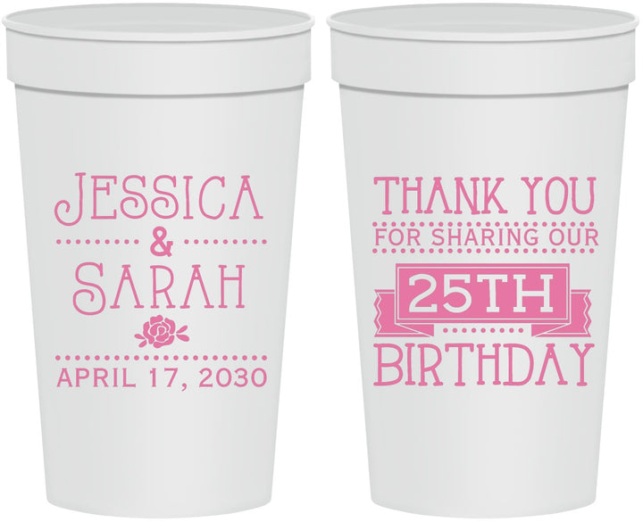 Personalized Birthday 32 oz Stadium Cups - 25th | 20075