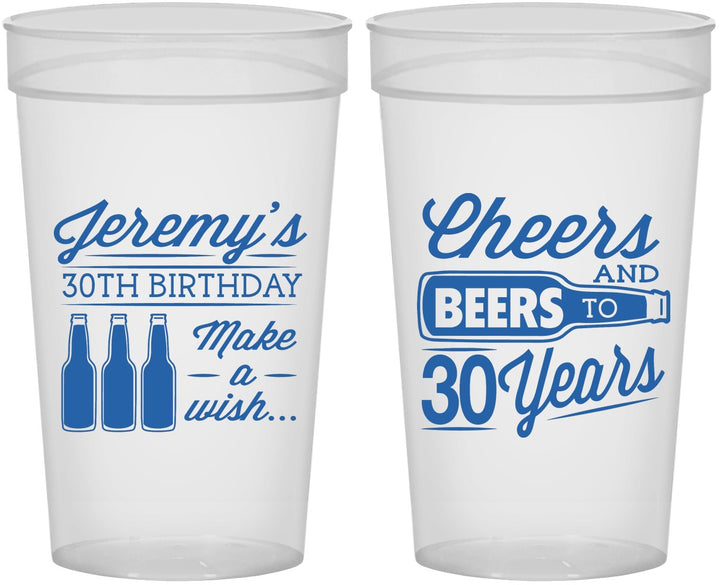 Personalized Birthday 32 oz Stadium Cups - Cheers Beers To 30 Years | 20076