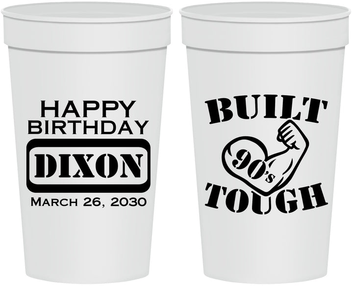 Personalized Birthday 32 oz Stadium Cups - Built Tough | 20078