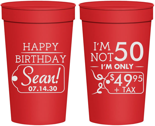 Personalized Birthday 32 oz Stadium Cups - 50th | 20080