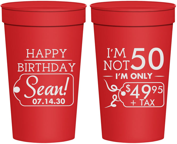 Personalized Birthday 32 oz Stadium Cups - 50th | 20080