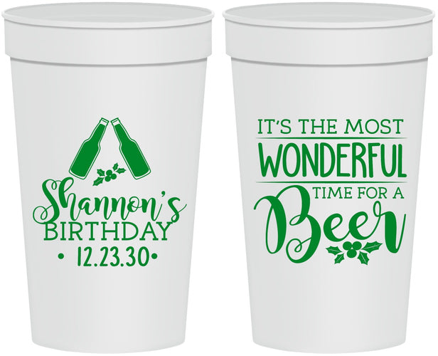 Personalized Birthday 32 oz Stadium Cups - Christmas | 20082