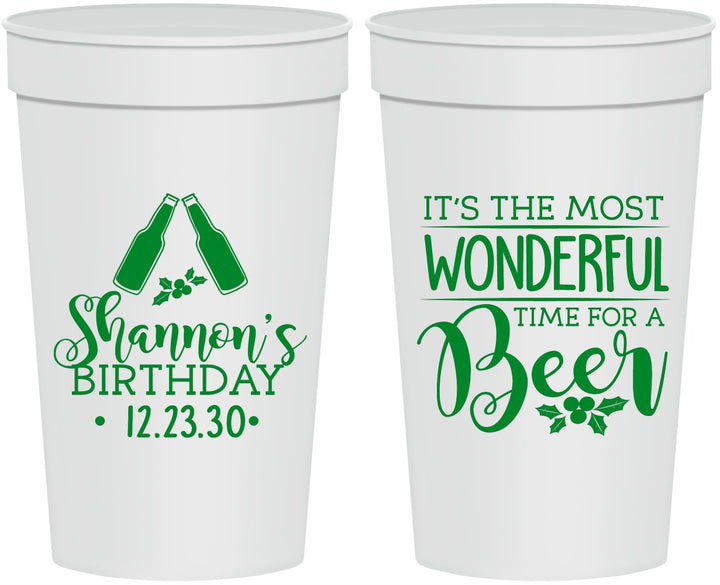 Personalized Birthday 32 oz Stadium Cups - Christmas | 20082