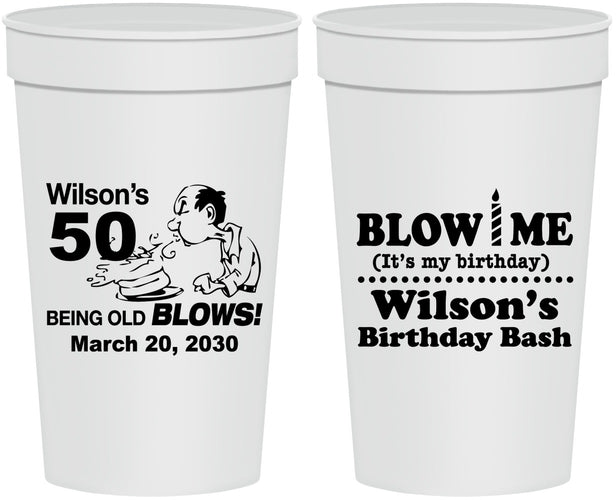 Personalized Birthday 32 oz Stadium Cups - 50th | 20085