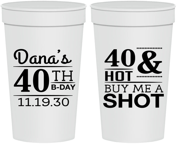 Personalized Birthday 32 oz Stadium Cups - 40th | 20086