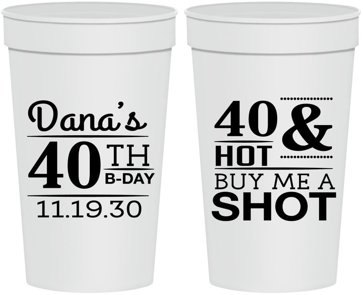 Personalized Birthday 32 oz Stadium Cups - 40th | 20086