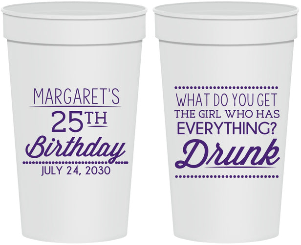 Personalized Birthday 32 oz Stadium Cups - 25th | 20093