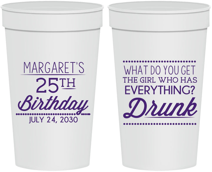 Personalized Birthday 32 oz Stadium Cups - 25th | 20093